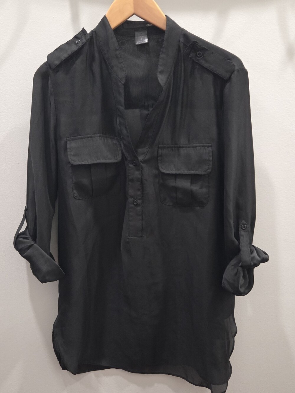 Ellison Black Lightweight Utility Shirt, Medium